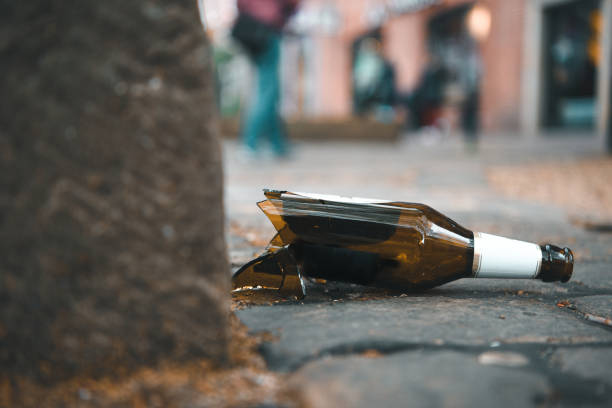 istock Close-up of a broken beer bottle 2169489843