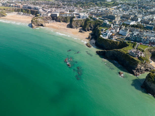 istock Turquoise atlantic ocean water crashing on newquay beach 2169498837