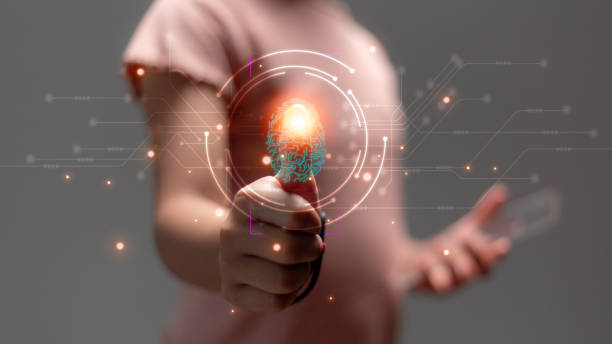 istock futuristic digital processing of biometric identification fingerprint scanner. concept of surveillance and security scanning of digital programs cyber futuristic applications 2169511206