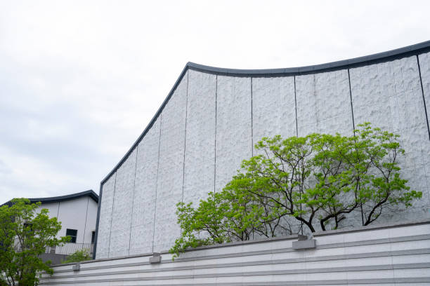 Abstract view of the Imperial War Museum, Manchester, UK.  There ae no people in the photograph