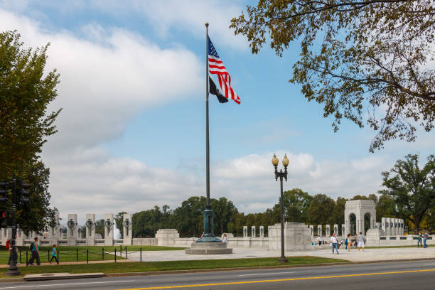 Washington monument in Washington DC.  WWII memorial.
