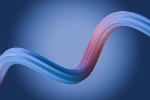 Abstract colourful curvy shapes. 3D generated image.