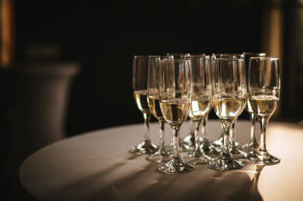 istock Champagne glasses arranged on a table for a special event. 2169519838