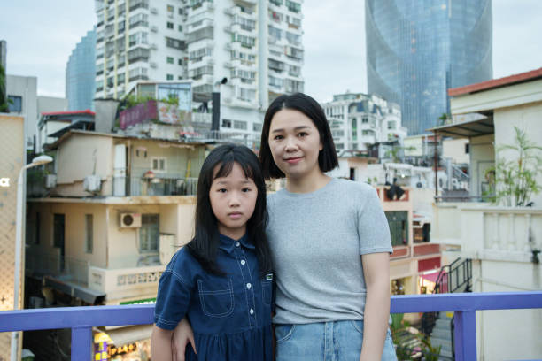 A single mother and daughter