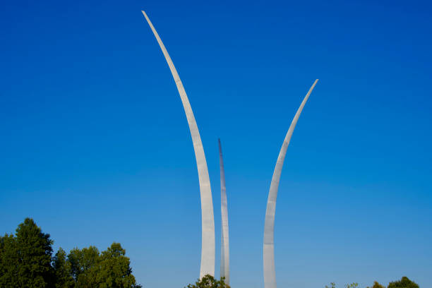Arlington, Virginia, USA - August 23, 2024:  The U.S. Air Force Memorial honors the traditions and values of the United States Air Force and its men and women.