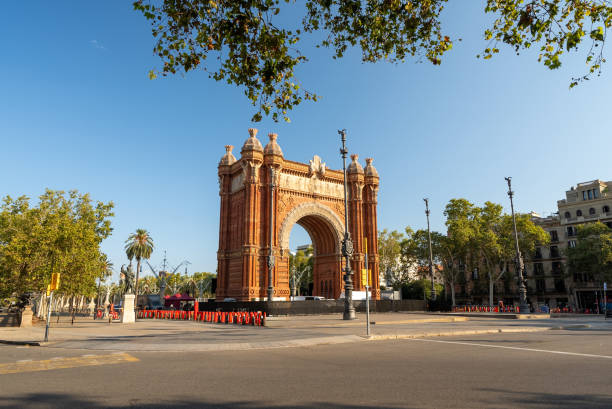 istock Wide angle Arc de Triomf in Barcelona on a Sunny Day 2169521893