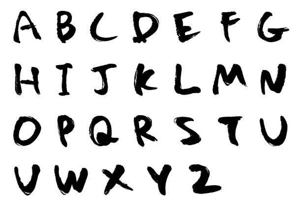 istock Illustration set of alphabet with brush touch 2169525888
