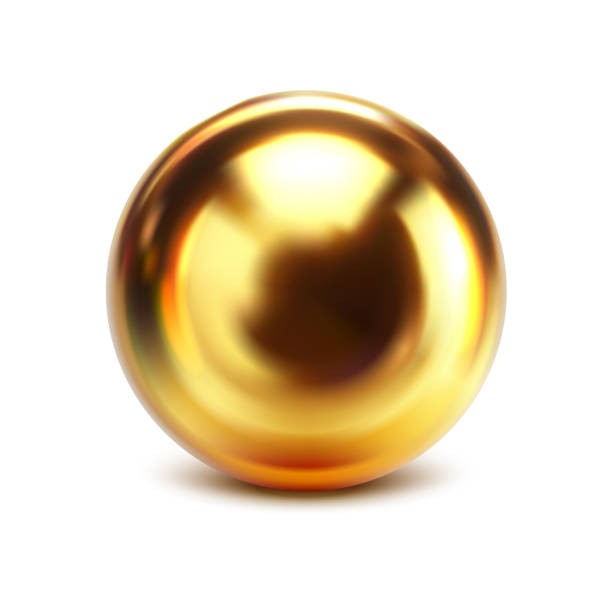 istock 3d realistic vector icon illustration. Golden round ball, liquid gold. Isolated on white. 2169528782