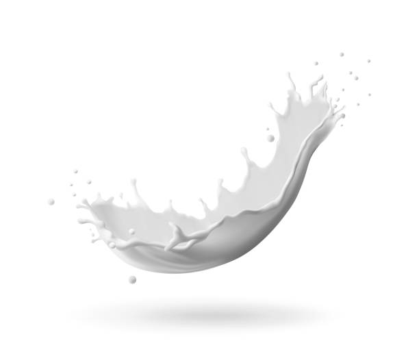 istock 3d realistic vector icon. White milk splash on white background. Milky dairy products. 2169528808