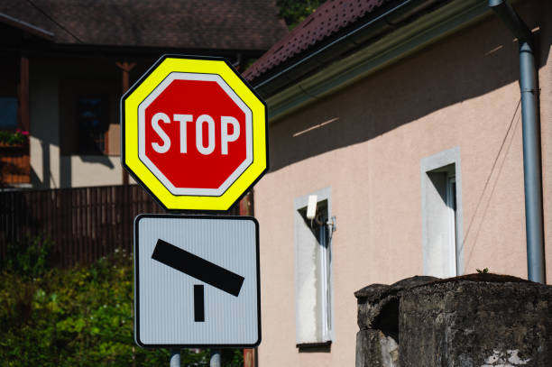 Yellow Blank Road Sign Isolated On White Background