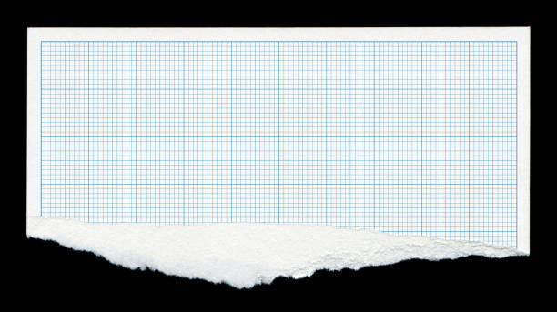 Cut or torn graph paper background textured stock photo
