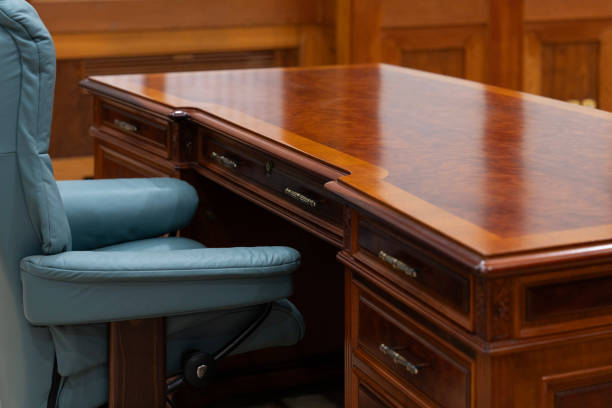 istock armchair and desk in the office 2169538502