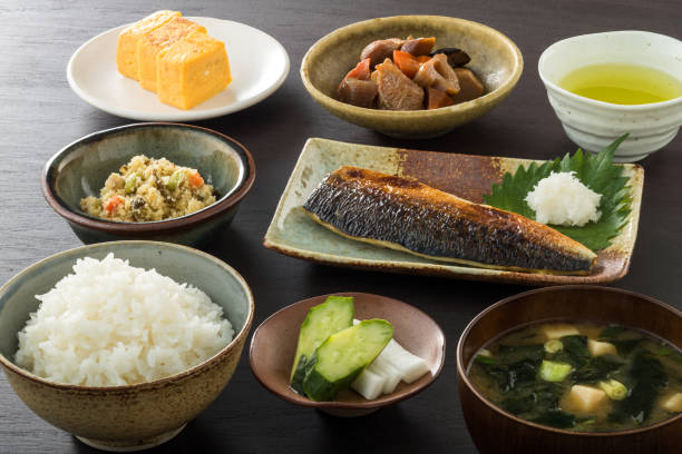 istock Grilled mackerel set meal 2169539164