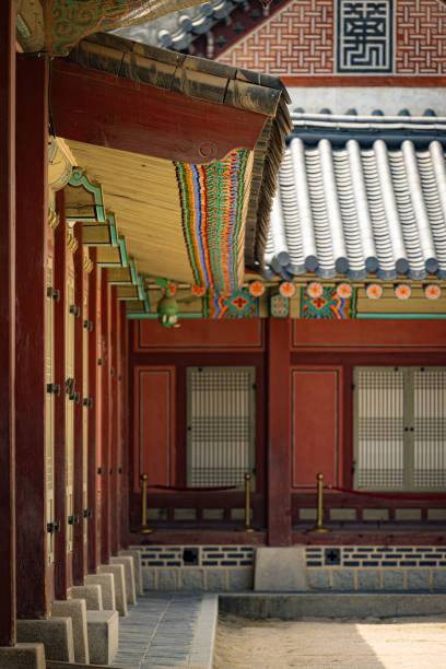 istock Traditional Korean Palace Courtyard with Intricate Architectural Details 2169541488