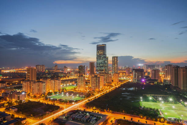 istock Hanoi skyline cityscape at night in Cau Giay district 2169544986