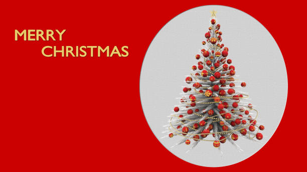 istock Christmas. Christmas tree in white space. Text space - 3D Illustration 2169545021
