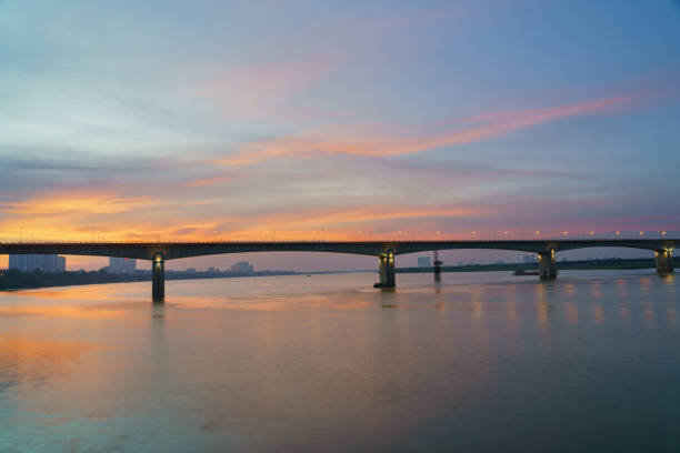 istock Vinh Tuy bridge crossing Red river in Hanoi during twilight 2169545182