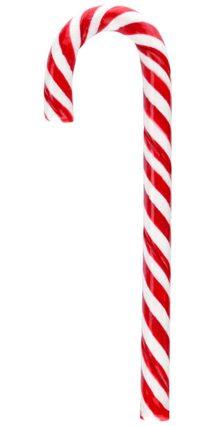 istock Christmas candy cane caramel isolated on a white background. Red and white stripes. 2169548273