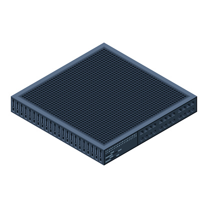 Isometric Server Server Racks Server Boxes Isolated Network Server Room ...