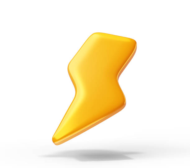 istock Thunder Lightning bolt power charge sign icon 3D illustration 2169548804