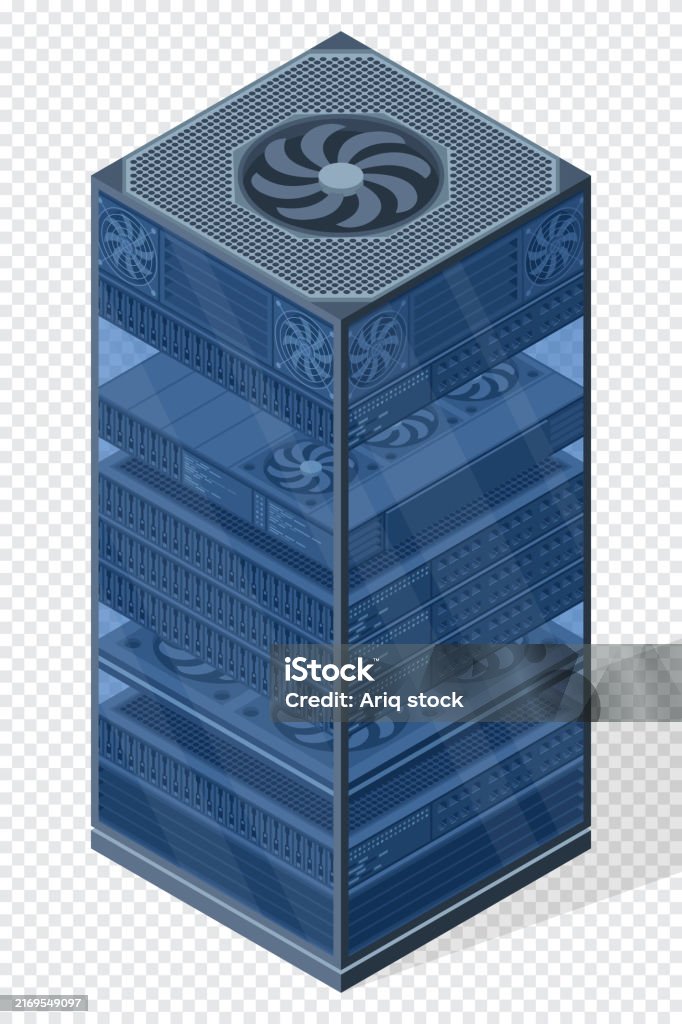 Isometric Server Server Racks Server Boxes Isolated Network Server Room ...