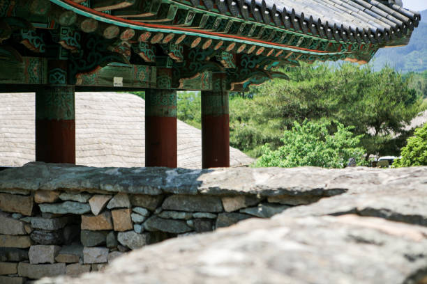 istock traditional Korean building on the old castle 2169549733