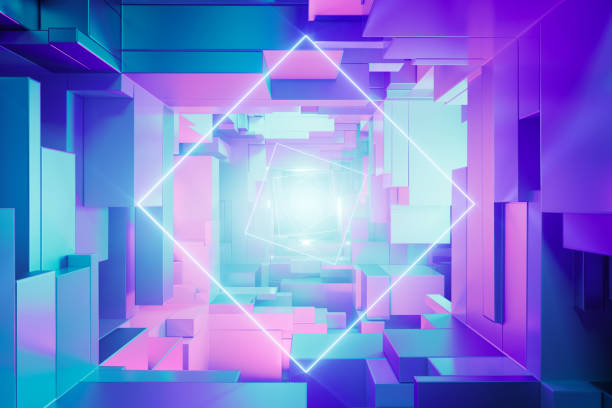 istock Glowing abstract cyberpunk corridor 2169557068