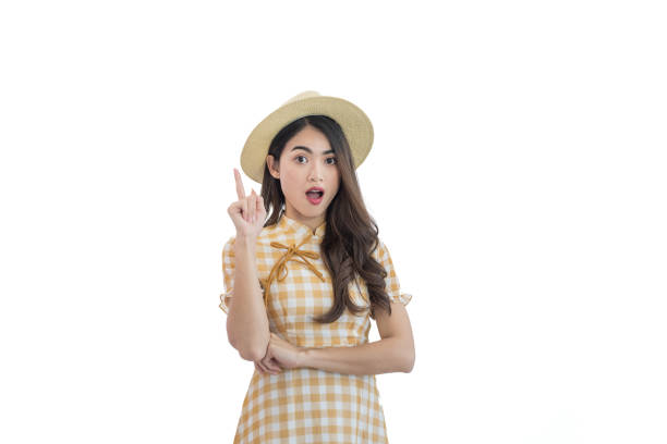 istock Happy Asian woman isolated on white background 2169558077