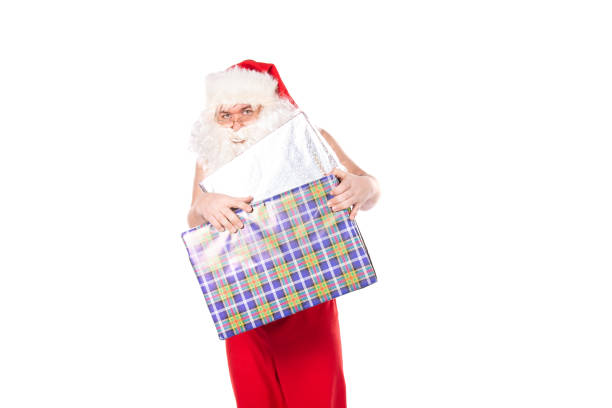 Santa Claus with children indoors holiday concept smiling