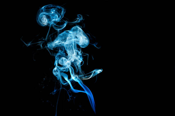 istock Vibrant Blue Smoke Jellyfish on Black Background 2169568958