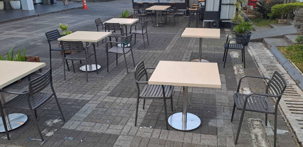 istock outdoor seating in the cafe 2169573600