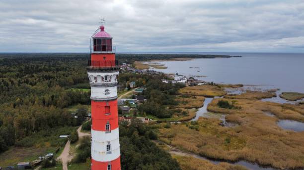 istock lighthouse against the water in cloudy weather 2169574843