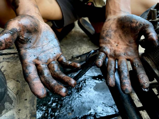 mechanic's dirty hands