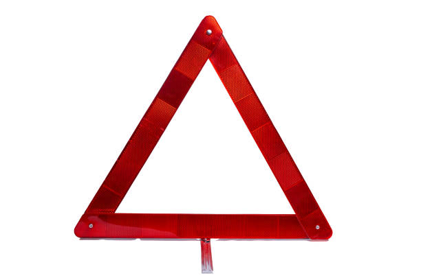 istock Car emergency stop sign on white 2169579785