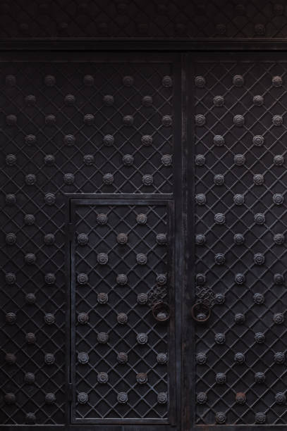 istock Texture of a black metal gate 2169585198