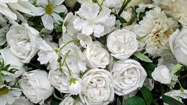 Silk flowers various color fabric flower background wall
