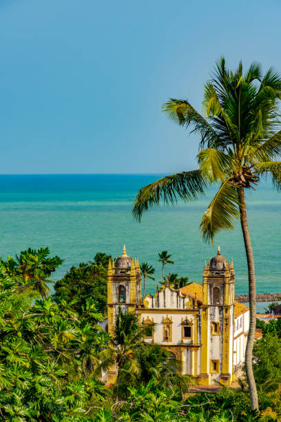 istock Church between vegetation and the sea 2169605202
