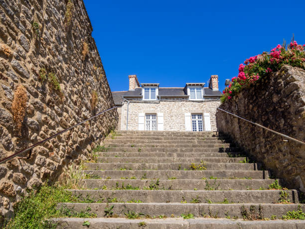 istock Stone steps in Dinan, Brittany and breton house 2169608517