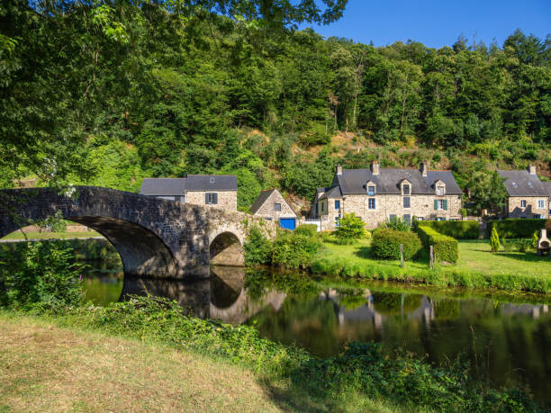 istock Village and the bridge of Lehon 2169608520