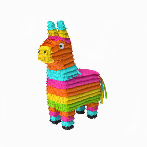istock Traditional multi colored Mexican party pinata on a white background 2169615536