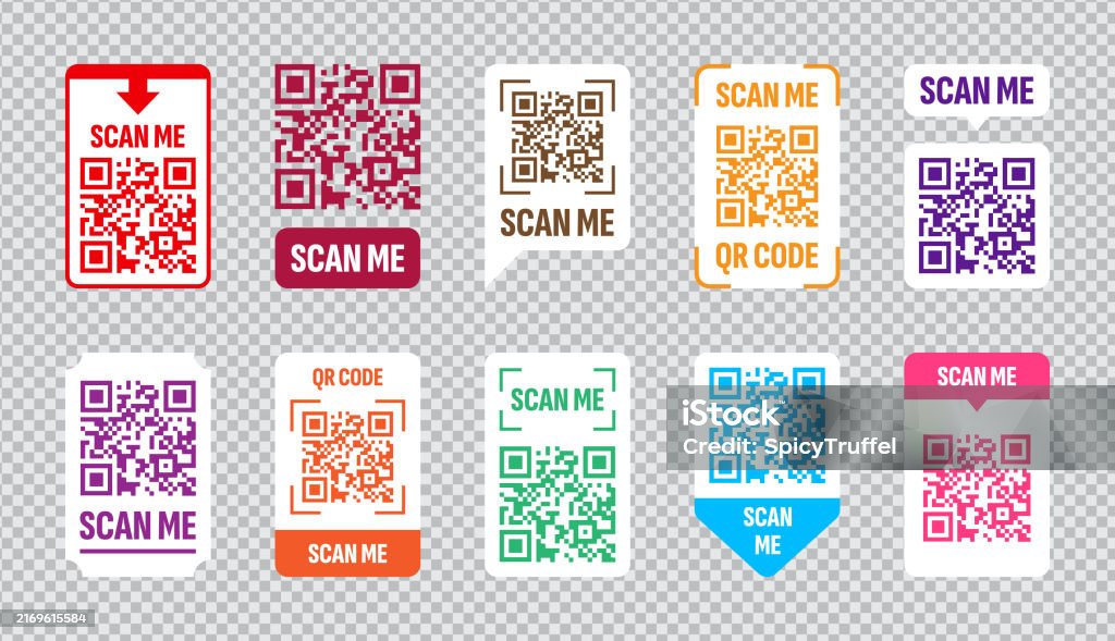 Qr Code Scan Qrcode Design Frame Barcode Scanner With White Tag For ...