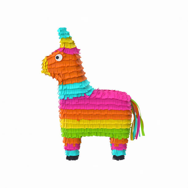 istock Traditional multi colored Mexican party pinata on a white background 2169615609