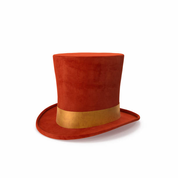 Cylinder red hat isolated on the white background