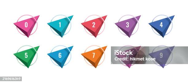 09numbers 09 Numbers In Circle And Triangle 09 Numbers Stock Illustration ...