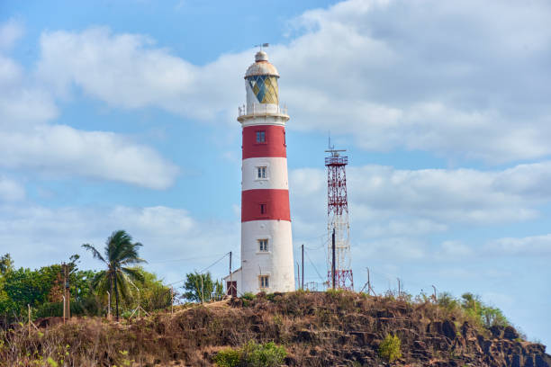 istock Lighthouse on a cliff during sunset in Albion, Mauritius 2169621412