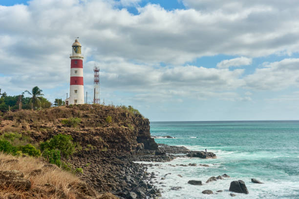 istock Lighthouse on a cliff during sunset in Albion, Mauritius 2169621419