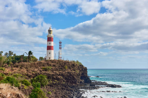 istock Lighthouse on a cliff during sunset in Albion, Mauritius 2169621420