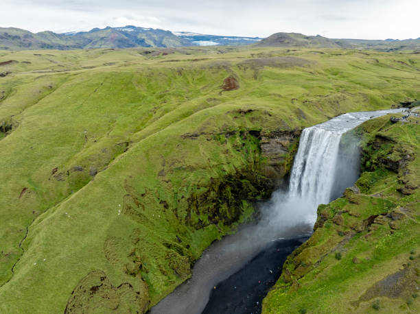 istock aerial view Skogafoss Waterfall in Iceland 2169623900