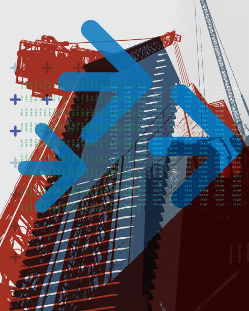 london skyscrapers skyline with overlayed code and data