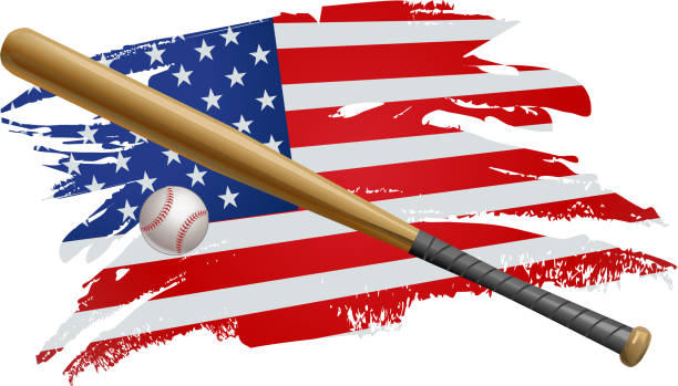 istock Baseball label. American Flag. USA flag baseball sticker. 2169627375